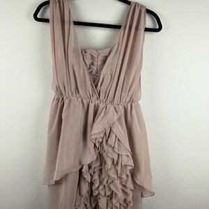 H&M Beige Chiffon Bubble Mini Party Cocktail Dress Size 6